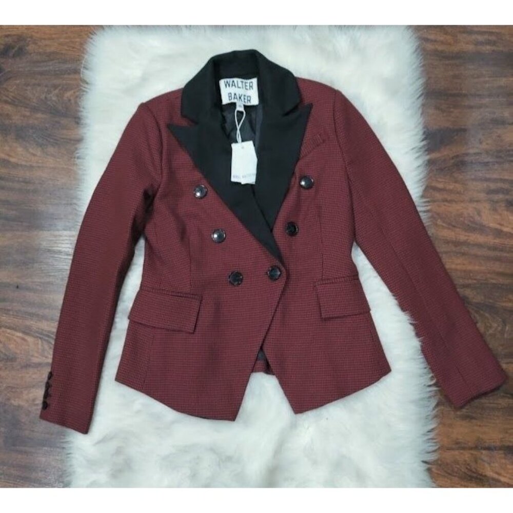 NWT Walter Baker Long Sleeve Equestrian Phelps Jacket Red Preppy Goth  S - Picture 11 of 16